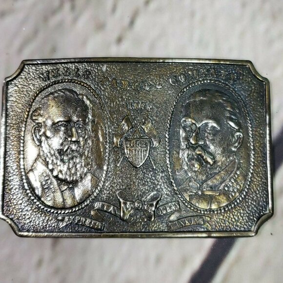 Vintage Wells Fargo Brass Founders Belt Buckle Collectible - Picture 1 of 5